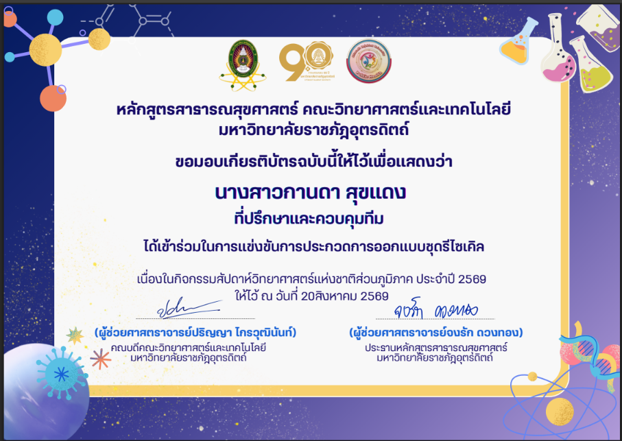ครูผู้ควบคุมนักเรียนแข่งขันการประกวดชุด Recycle ระดับม.ปลาย